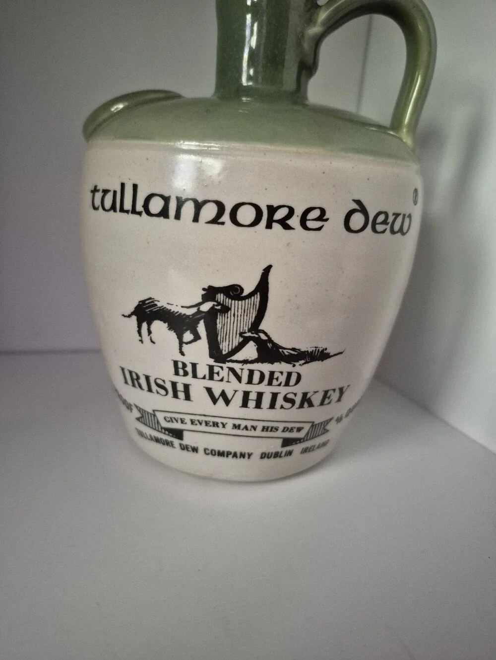 EMPTY Tullamore Dew Irish Whiskey Ceramic Decanter - No Stopper